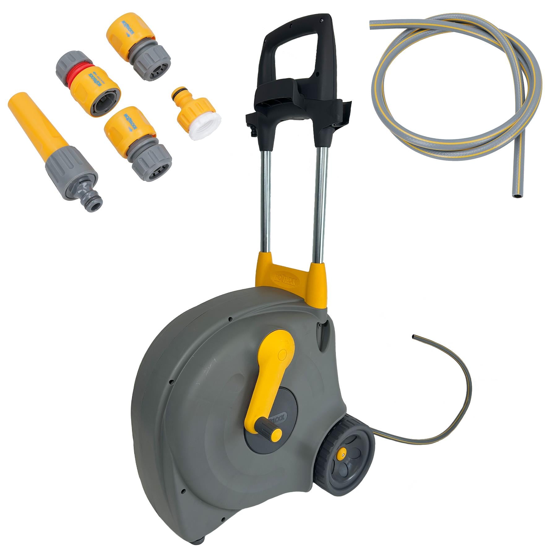 Hozelock Wheeled Fast Cart Hose Reel Garden Watering Anti Kink Hose 40 Metres
