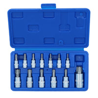 13pc Male Torx Star Bit Sockets Mixed Drive 1/4" 3/8" And 1/2" T8 - T70