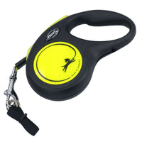 Petite laisse rétractable réfléchissante jaune fluo de 5 m pour promenade de chien (15 g)