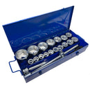 1" Drive Metric Socket And Accessory Set Kit 30mm - 80mm 6 Sided 21pc