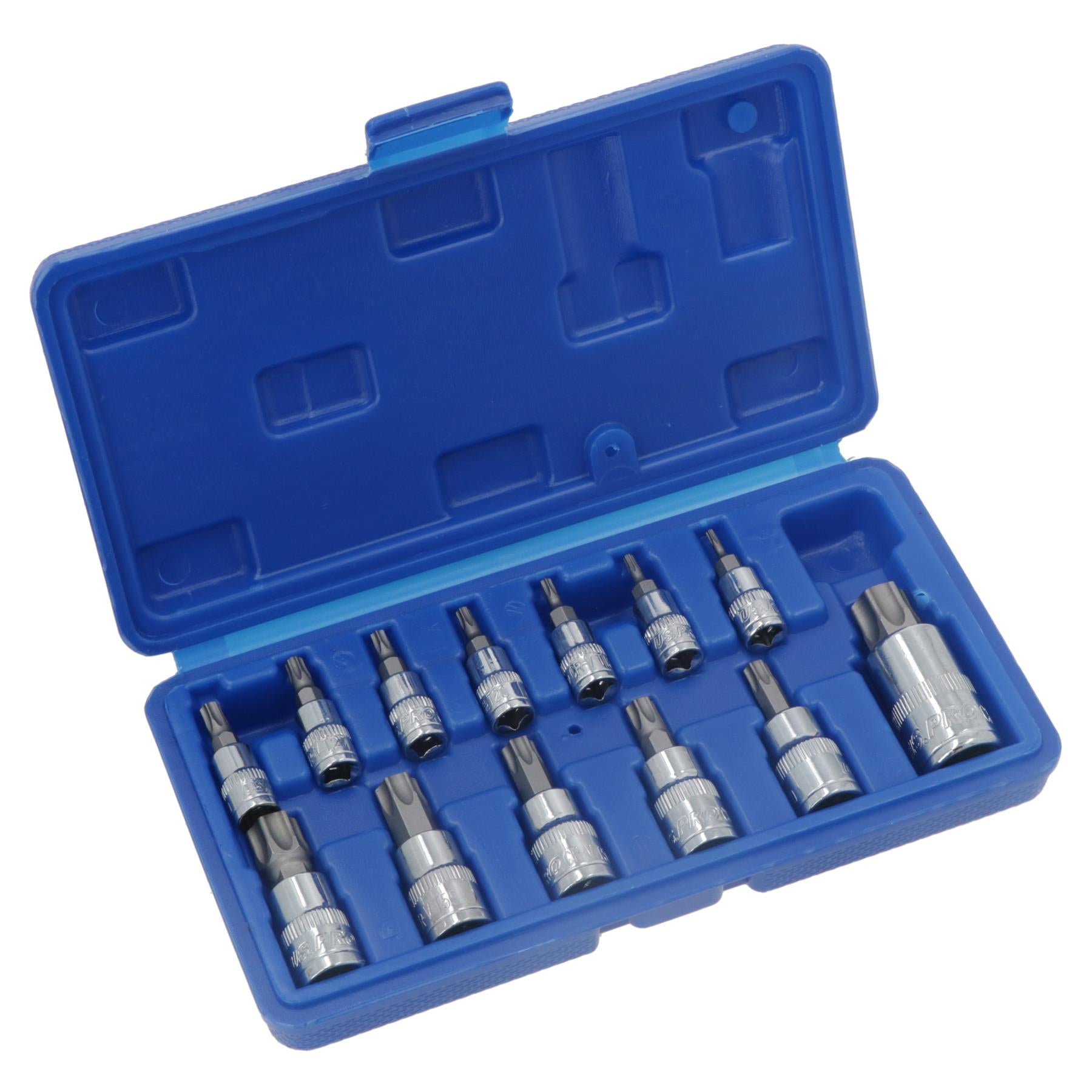 13pc Male Torx Star Bit Sockets Mixed Drive 1/4" 3/8" And 1/2" T8 - T70