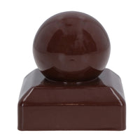 Metal Fence Post Caps Round / Ball 75mm x 75mm Protector Cover Brown