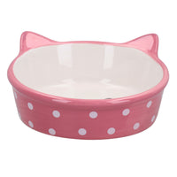 Gamelle à pois rose pour chat et chatons, petite gamelle pour nourriture et eau, 15 cm/300 ml