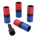1/2in Drive Metric Wheel Hub Lug Nut Flip Impact Sockets for Alloy Wheels 5pc