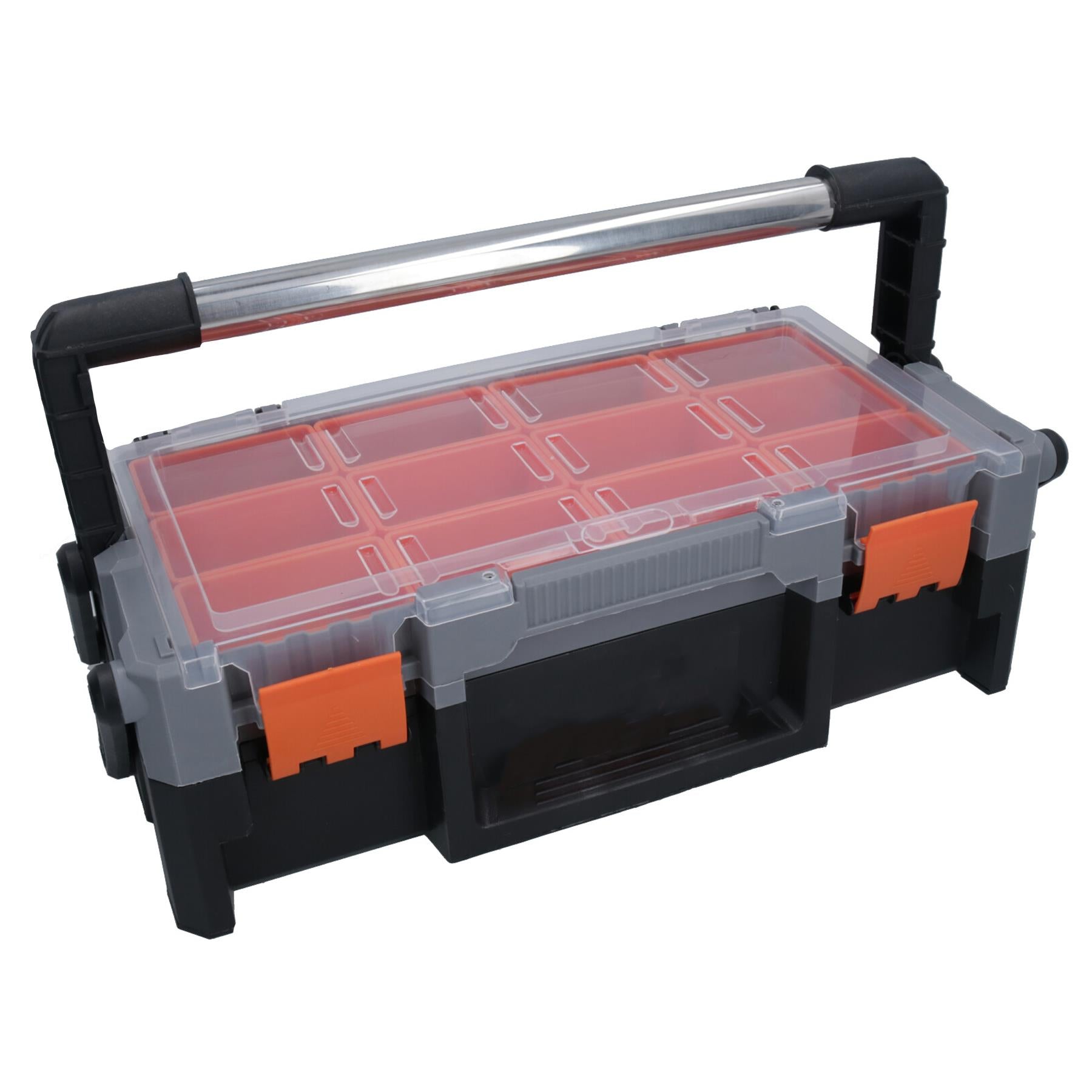 18in Cantilever Style Toolbox Tool Box Storage Container Organiser Compartment