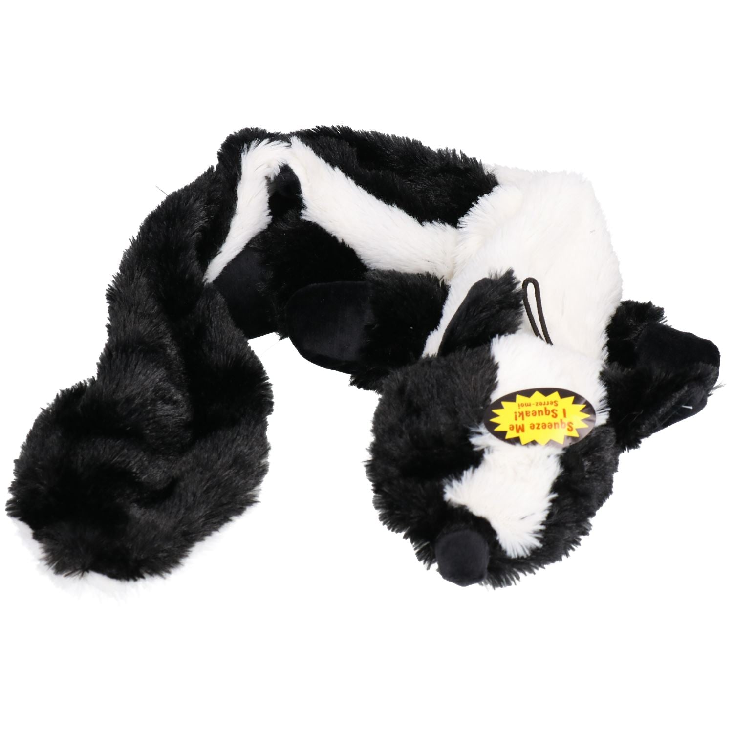 Plush Super Soft Unstuffed Skunk Dog Toy With Squeak 8x10x58cm