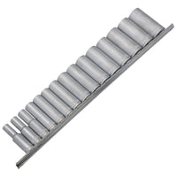 15pc 3/8" dr Deep Reach CRV Sockets On Rail 8-22mm Hex 6 Point Metric TE917