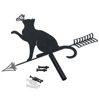 High Quality Black Metal Cat Silhouette Weather Vane Animal Lover Gift