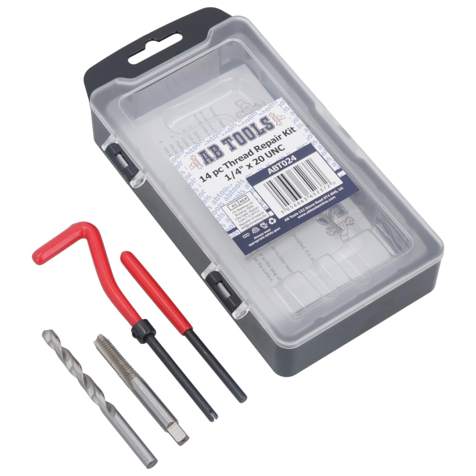 1/4” x 20 UNC Imperial Thread Repair Kit Helicoil Set for Damaged Threads 14pc