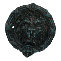 Lion Head Face Door Knocker Bell Ringer Striker Cast Iron Round Circle