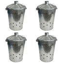 Large Galvanised Incinerator Bin + Lid Garden Rubbish Leaf Waste Burner