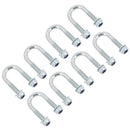 M8 Round Bend U Bolt 21mm x 50mm Width x Length Pipe Clamp Fixing