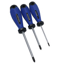 7pc Screwdriver Set Slotted Flat And Pozi Headed With Soft Grip Handles