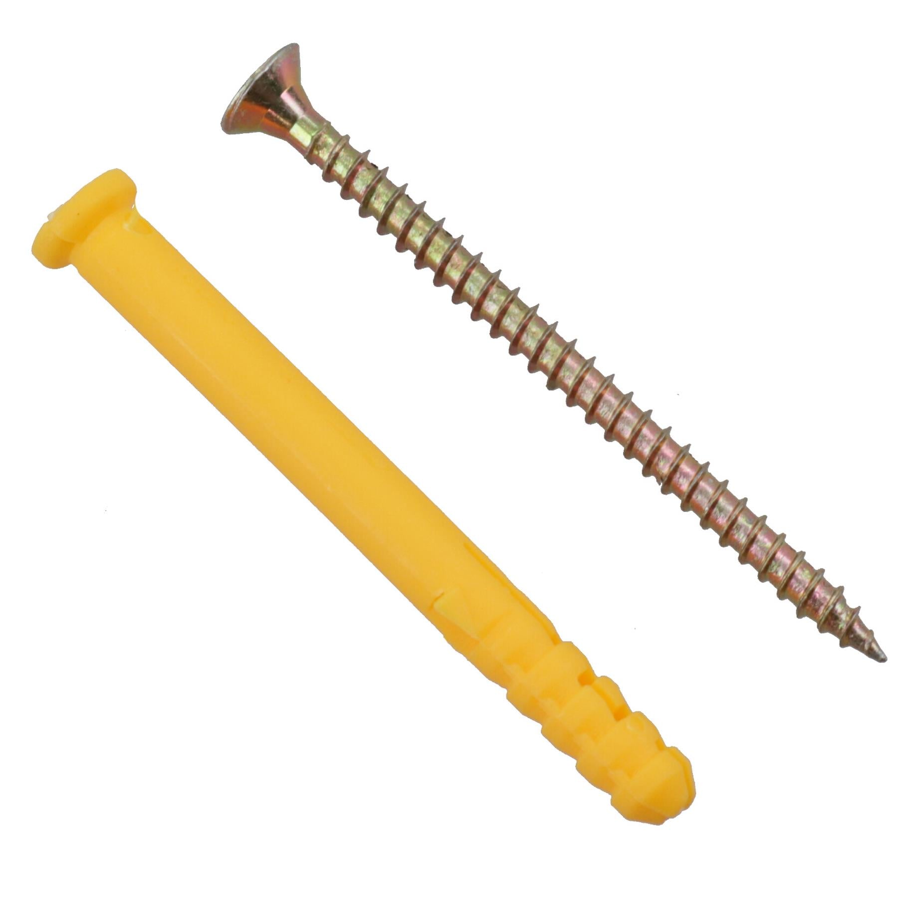 4mm x 60mm Countersunk Screws And Wall Raw Plugs For Wood Concrete Brick