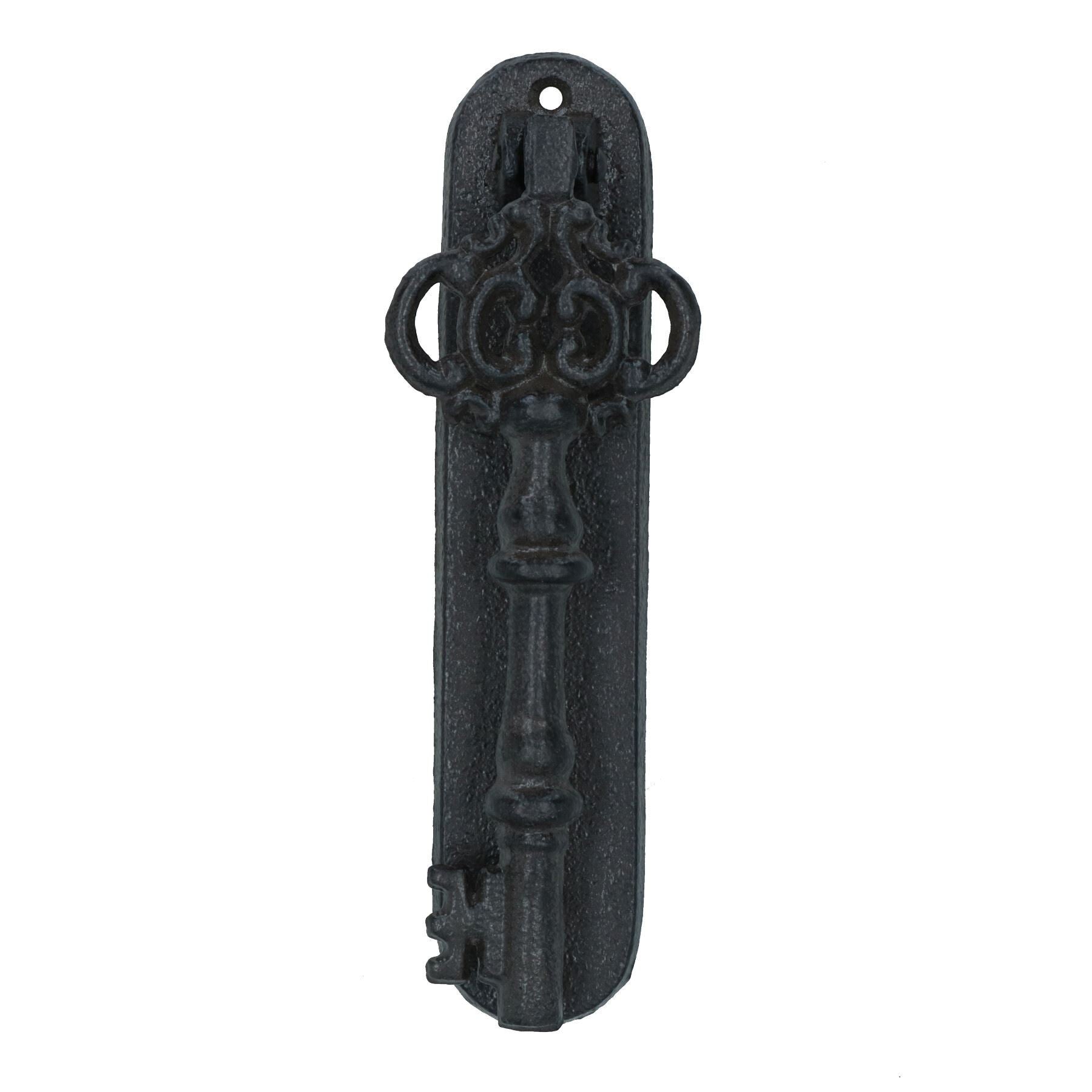 Key Door Knocker Bell Ringer Cast Iron Garden Tool Shed House Decor Fa ...