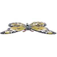 Set of 4 Yellow Small Metal Butterflies Garden/Home Wall Art Ornament