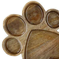 Small Wooden Paw Print Puppy Small Dog Feeding Food Water Bowl 600ml