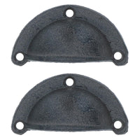Furniture Door Pull Handle Cast Iron Cupboard Drawer Chest Shell Cup Clam