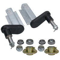 350kg Trailer Suspension Units Extended Stub Axles With 4in PCD Hubs Pair