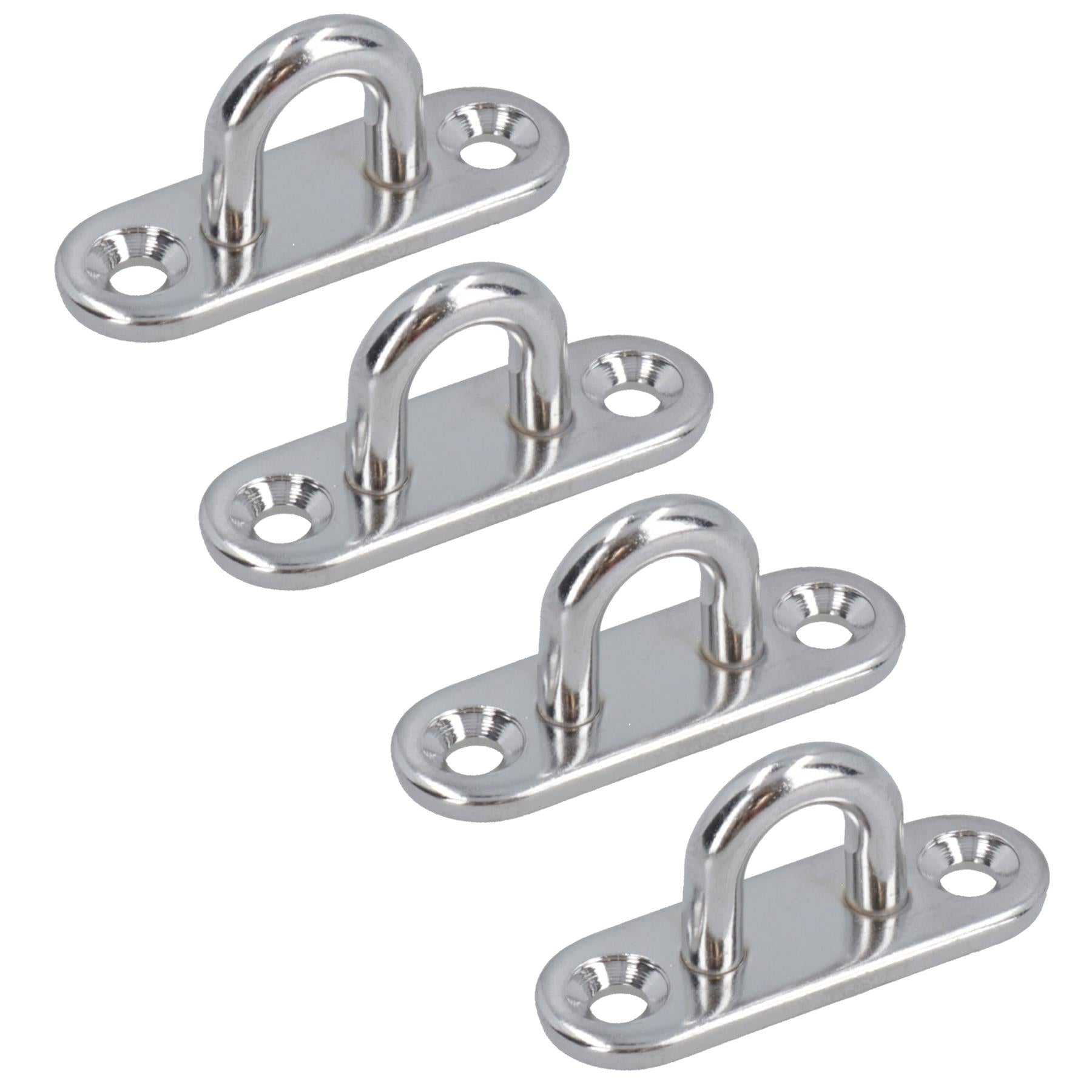 4 Pack 5mm Pad Eye Plate Tie Down Anchor Ring Stainless Steel A2