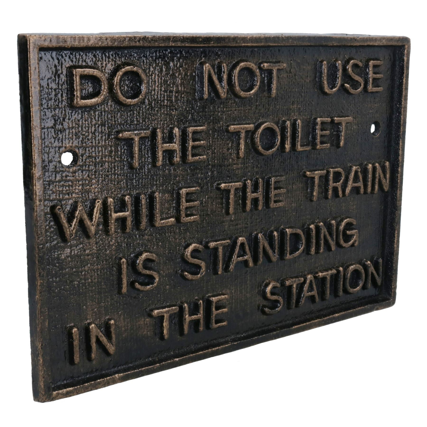 Bronze Nicht Benutzen Toilette Gusseisen Schild Plakette Wand Zaun Tor Zug Eisenbahn