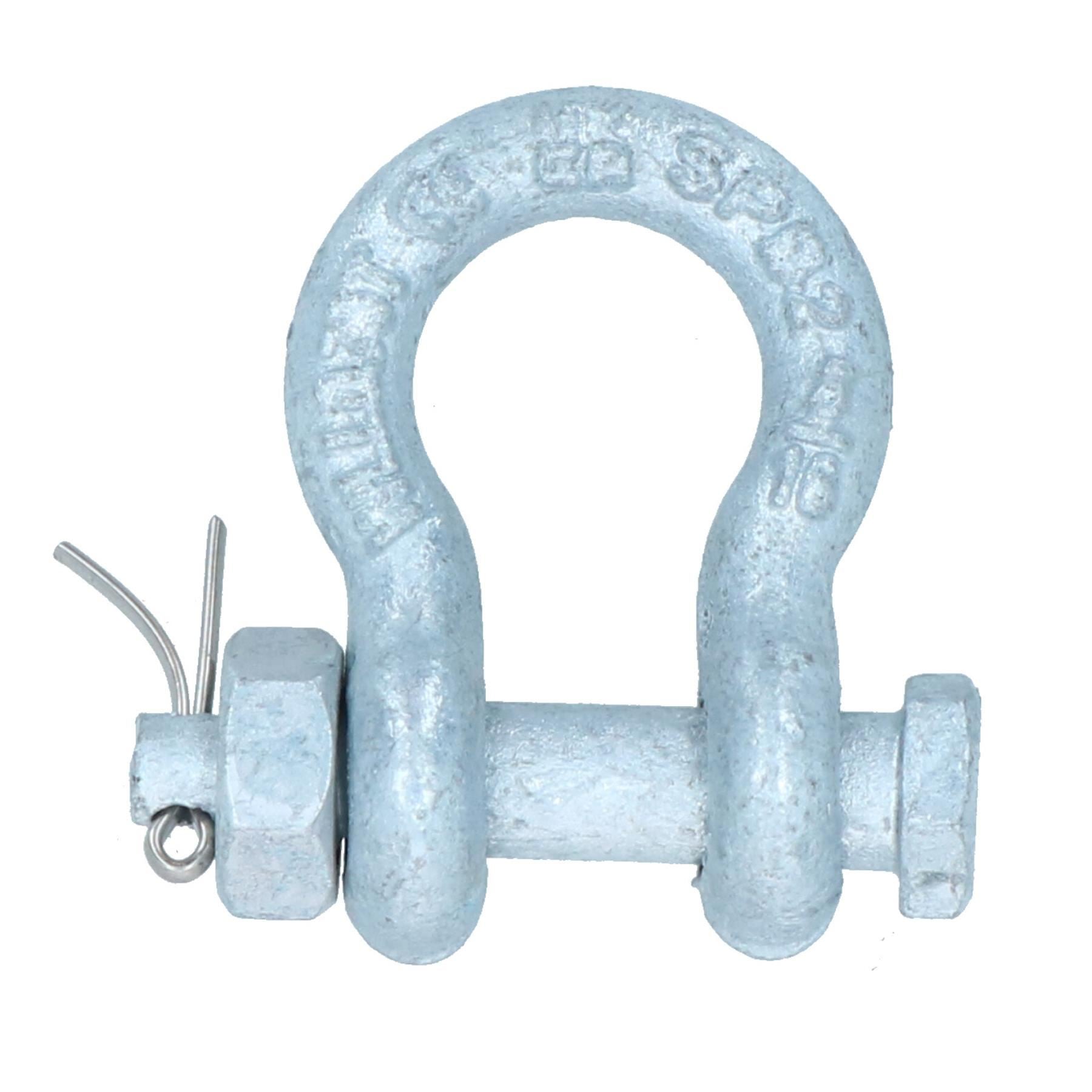 Galvanised Bow Shackle Safety Pin 5/16in (8mm) 0.75T to US Fed Spec