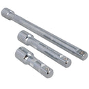 Jeu de 3 rallonges à cliquet à douille droite 1/2" 75 mm 125 mm 250 mm