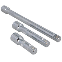 Jeu de 3 rallonges à cliquet à douille droite 1/2" 75 mm 125 mm 250 mm