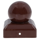 Round Metal Fence Post Caps 75mm or 100mm Protector Cover Brown or Silver