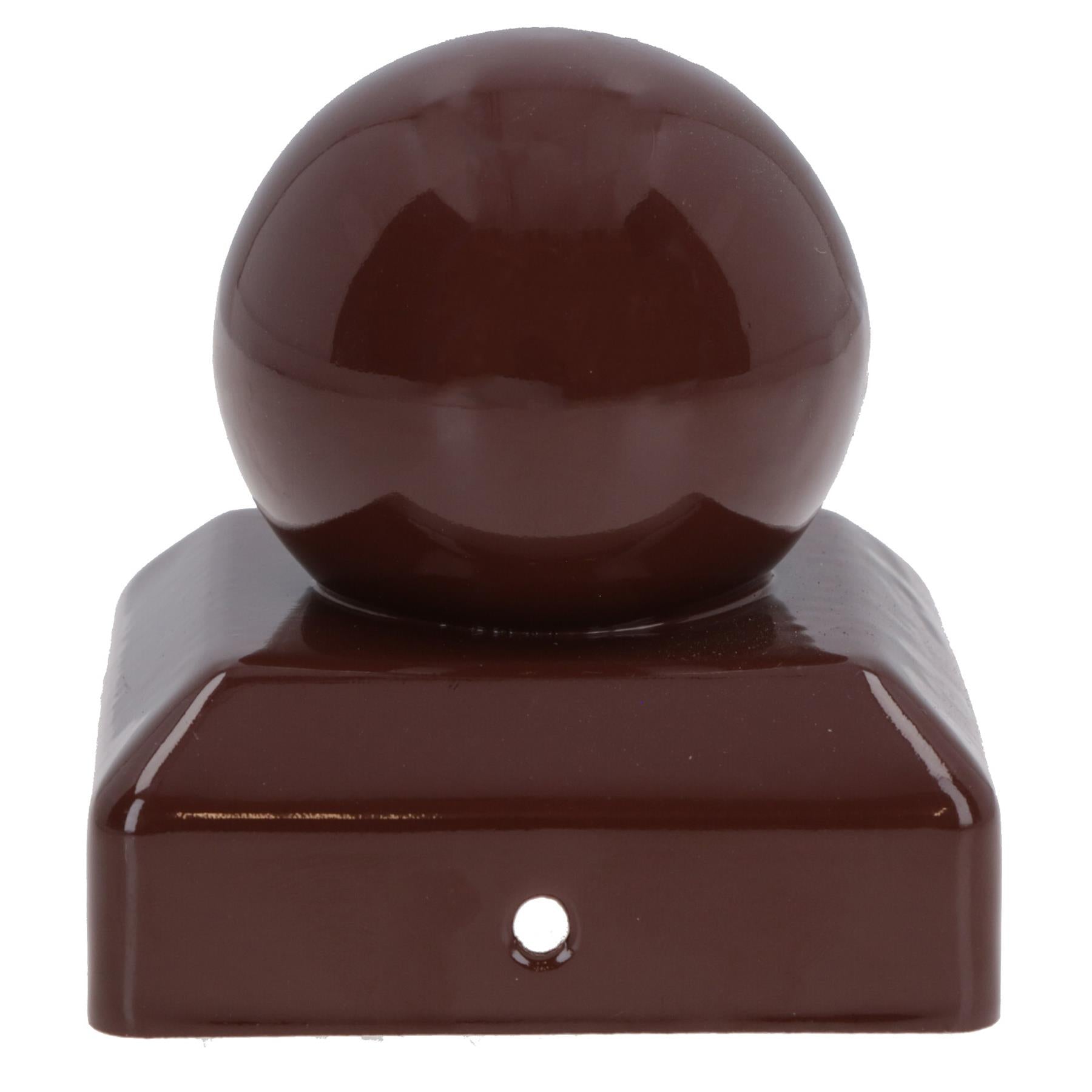 Round Metal Fence Post Caps 75mm or 100mm Protector Cover Brown or Silver