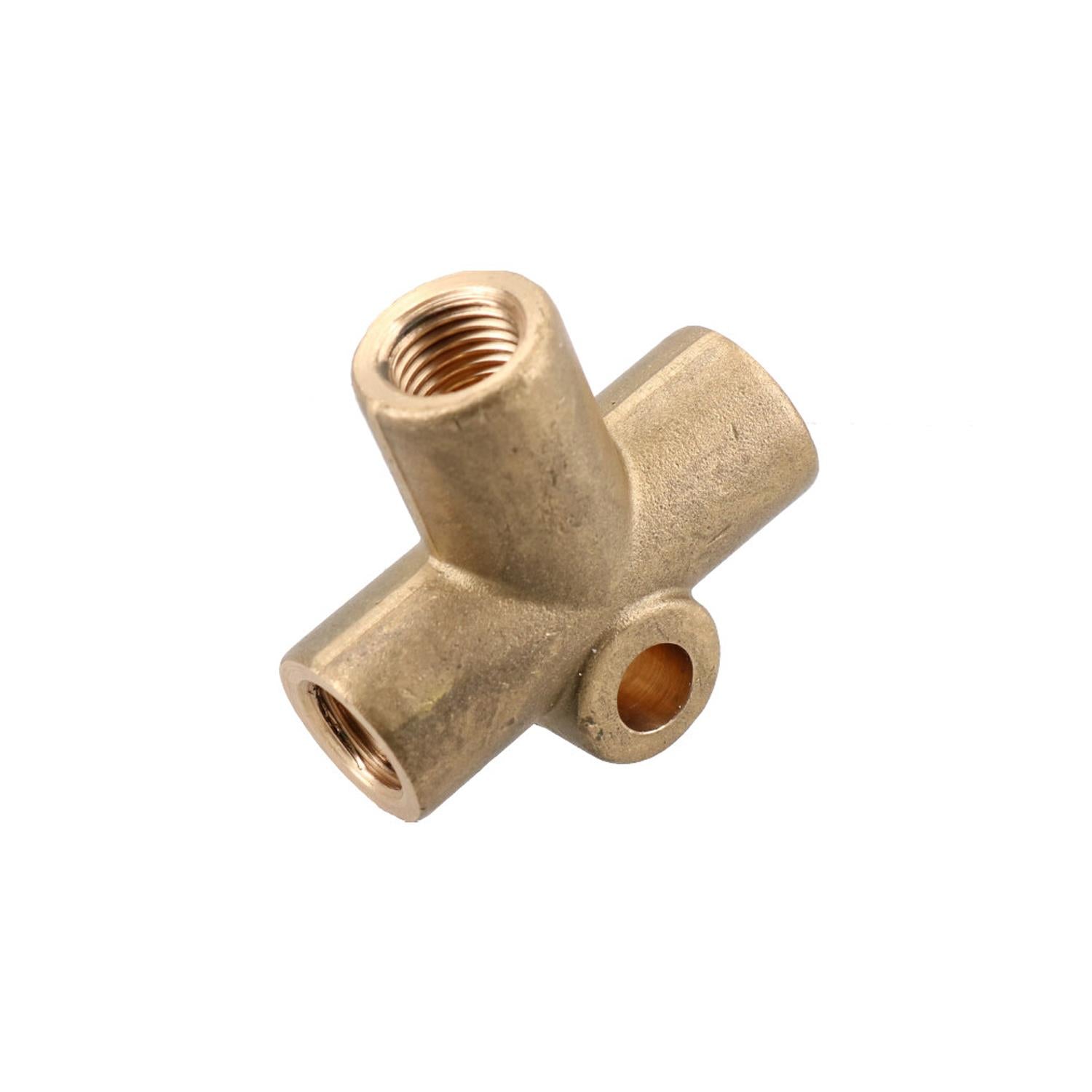 Adaptateur 3 voies pour raccord de tuyau de frein en laiton 3/8" UNF x 24 TPI pour pièce en T de tuyau 3/16"