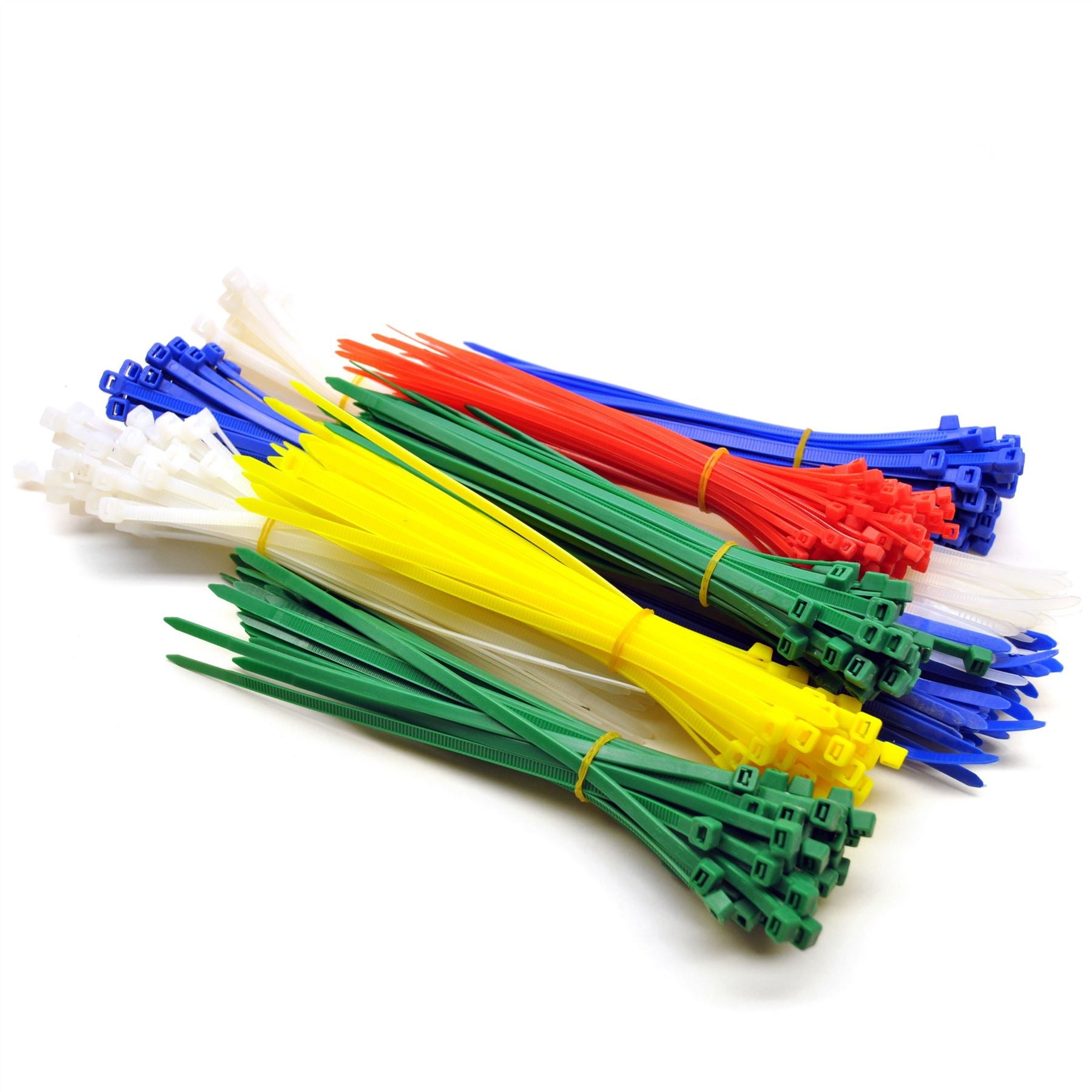 500pc Zip Cable Tie set of Various Sizes / Plastic Nylon Colours TE370