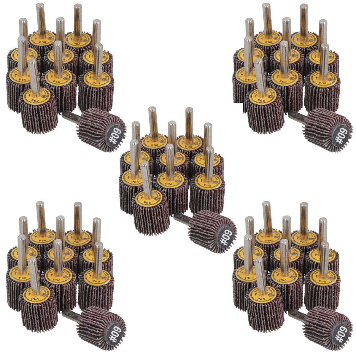 25mm 60 Grit Abrasive Flap Wheel Discs Sanding Rust Removal 6mm Shank