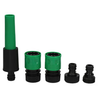 Garden Hose Connector Accessory Fitting Nozzle 5pc Set Watering Attachment GAR42