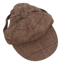 Small Smart Stylish Brown Tweed Dog Puppy Hat Cap With Dog Ear Slots