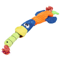 Plush Rope Cordy Catchers Duck Dog Play Toy With Squeak Pet Dog Puppy Gift