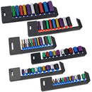 Metrische 1/4" 3/8" + 1/2" tiefe + flache farbkodierte Steckschlüsseleinsätze 4 – 24 mm, 64-teiliges Set