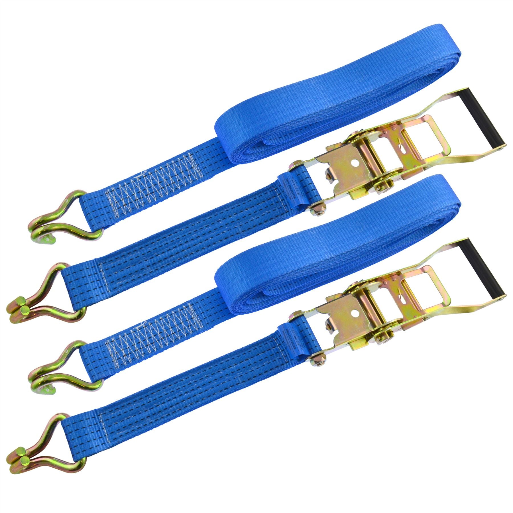 Ratchet Strap Trailer Tie Down 8m Handle Hooks Recovery 2.5 Ton Lashing x 2