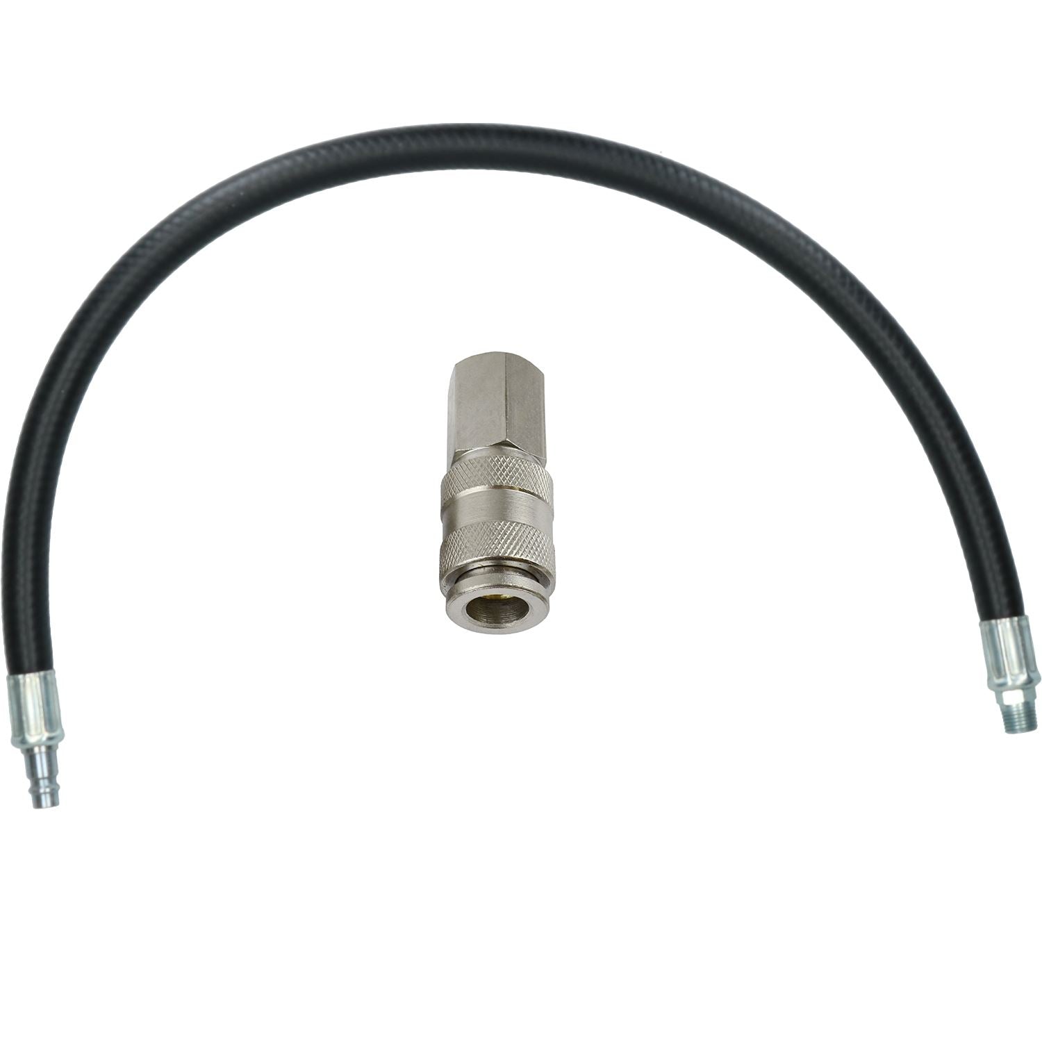 Anti Whip Air Spary Leader Hose 0.6m x 10mm & 1/4" BSP Euro Coupler Fittings