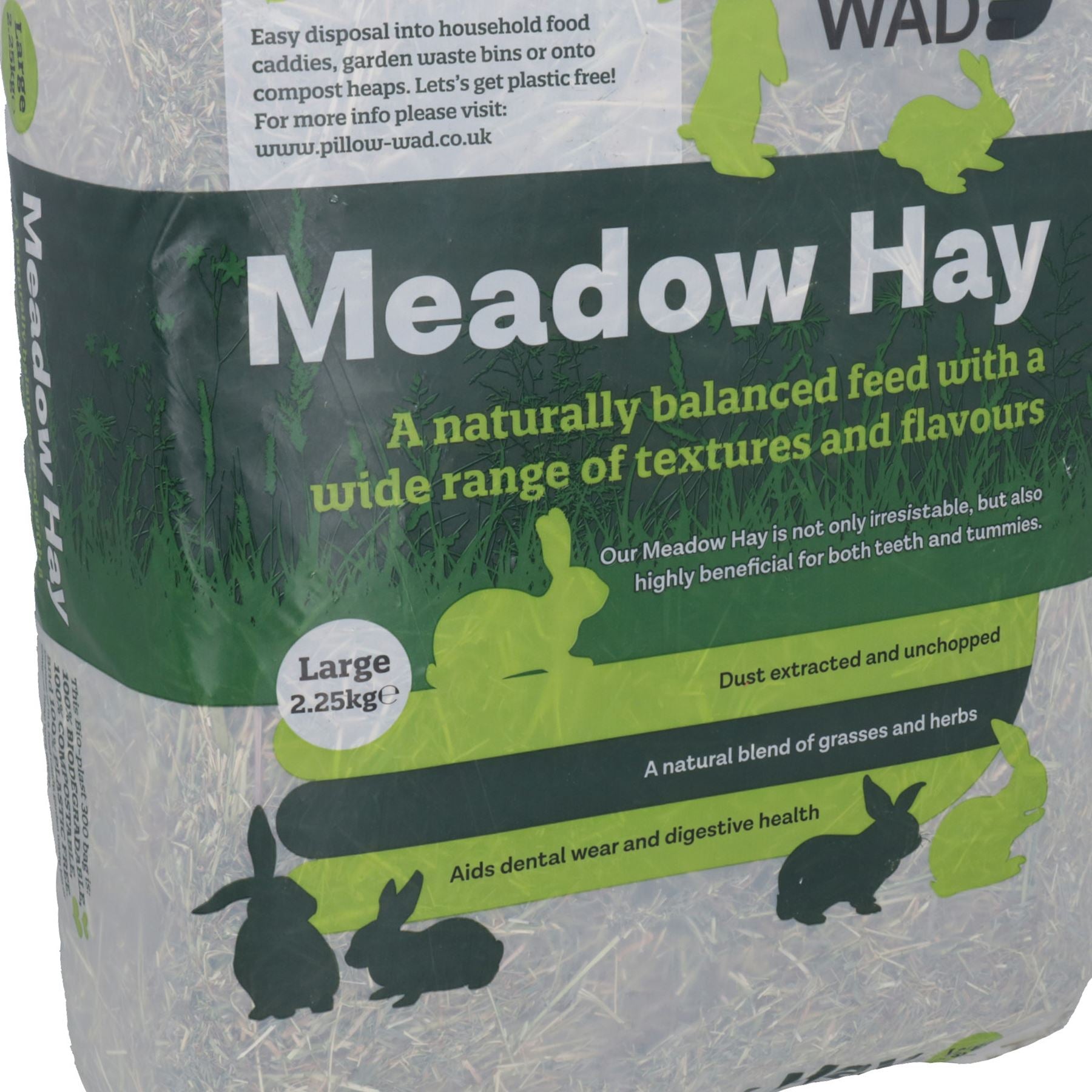 Superior Quality Large Bio Meadow Hay Small Animal Bedding Feeding 2.25KG