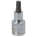 T45 Male Torx Bit Star Socket 1/2" Drive Standard Internal Chrome Vanadium Steel