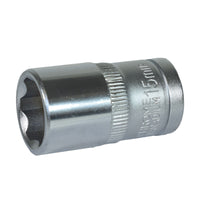 1/2" Drive 15mm Metric Super Lock Shallow 6-Sided Single Hex Socket Bergen