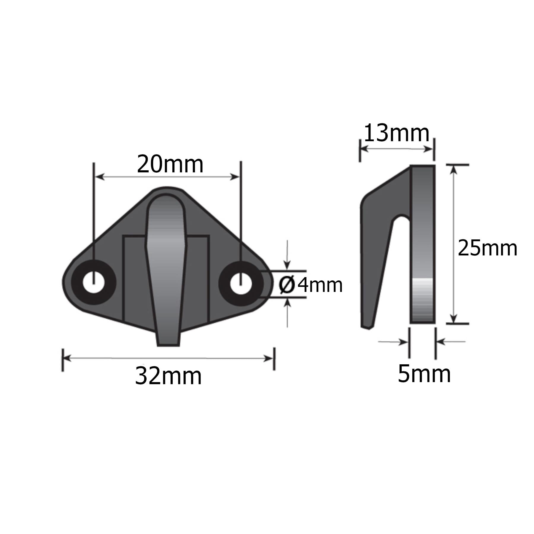 Crochet d'ancrage en plastique pour corde d'arrimage de couverture de remorque, lot de 10