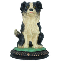 Border Collie Sheep Dog Door Stop Cast Iron Wedge Doorstop House Home Shed