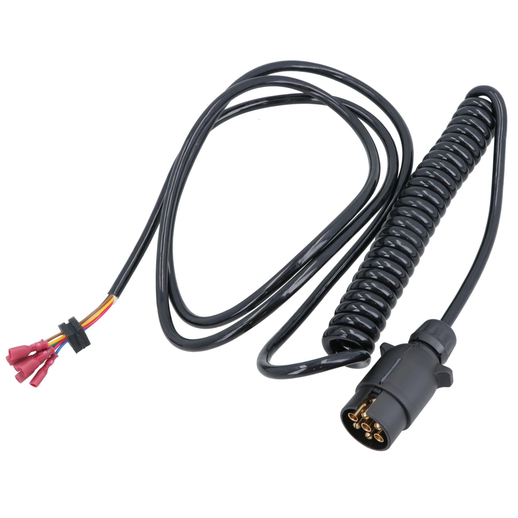 7 Pin Style Plug With Trailer Curly Extension Lead Cable 2 Metres For Ifor Williams