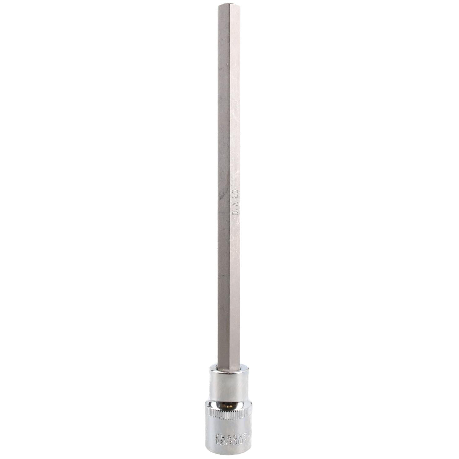 10mm Hex Allen Key Long Bit Internal Socket Metric 1/2" Drive 200mm Length Cr-V