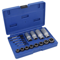 17pc Screw Bolt Stud Nut Extractor Remover Set For Rusted Rounded Seized Bolt