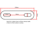 M12 U-Bolt Plate 61mm to 85mm Internal Width Thick Galvanised N-Bolt Backing