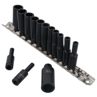 1/4" Drive Deep Metric Impact Sockets 6 Sided 14pc 4mm - 15mm U S Pro Tools