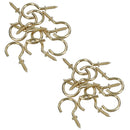 Shouldered Screw Hooks Fasteners Hanger Brass Plated 15mm Dia 25mm Length